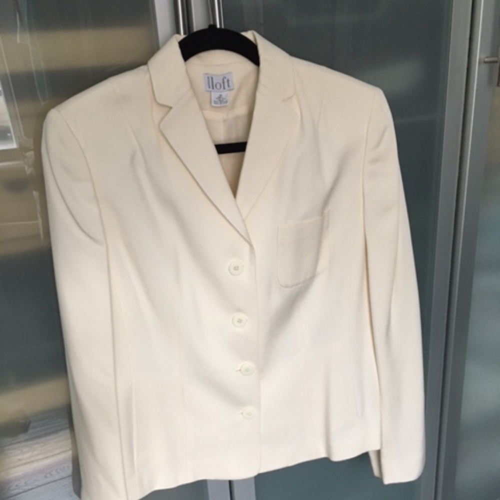 Ann Taylor Loft - 3 pc silk suit Ivory/Cream - Picture 3 of 8